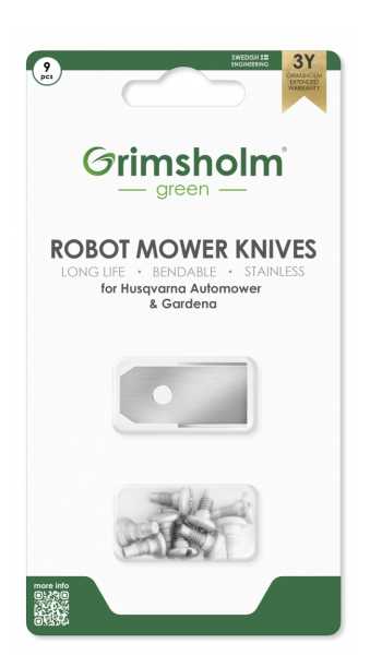 Grimsholm Messer für Husqvarna Automower Mähroboter (9 Stück)