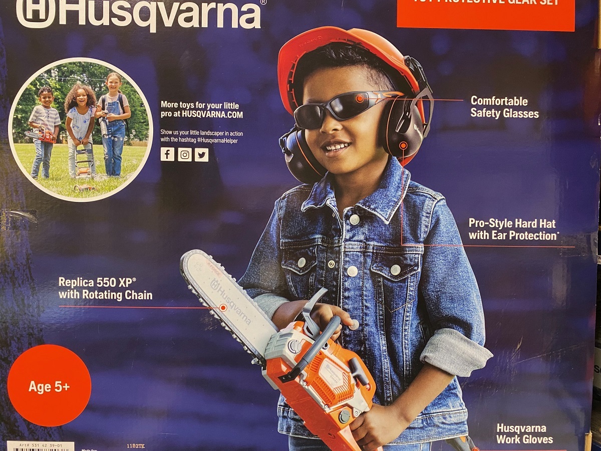 Husqvarna Kinder Spielzeug Kettensägen Set 550XP inkl. Schutzausrüstung
