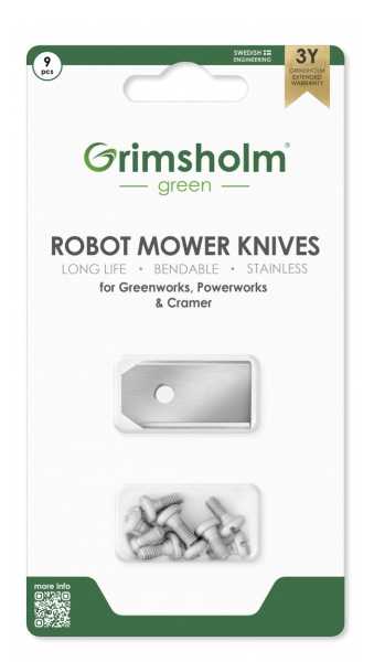 Messer für Cramer | Greenworks | Powerworks Mähroboter (9 Stück)