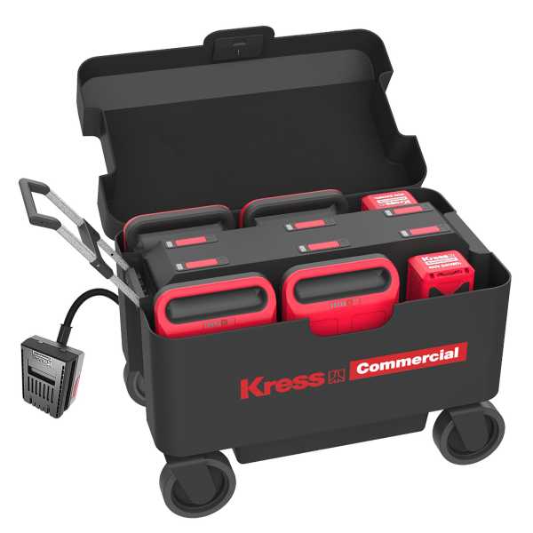 Kress Commercial KAC843 Mobile Ladebox mit 6 Ladeports Ladegerät mit Rädern